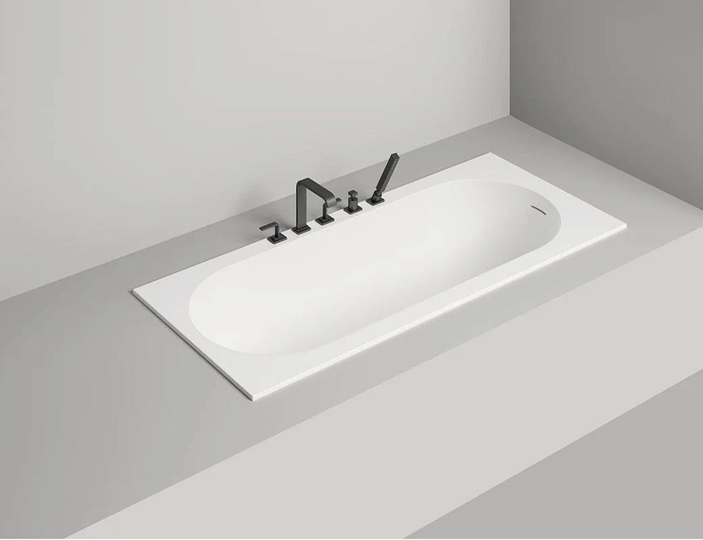 Ванна из искусственного камня Salini Ornella Kit S-Sense 170x80 см, встраиваемая, белая, на ножках, 