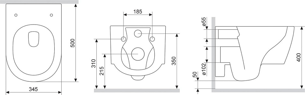 Унитаз подвесной Damixa Jupiter DX77C1700SC