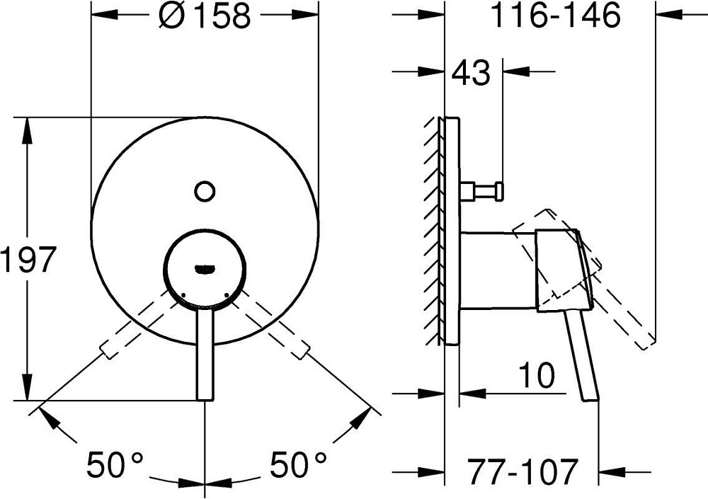 Встраиваемый смеситель Grohe Concetto 24054001