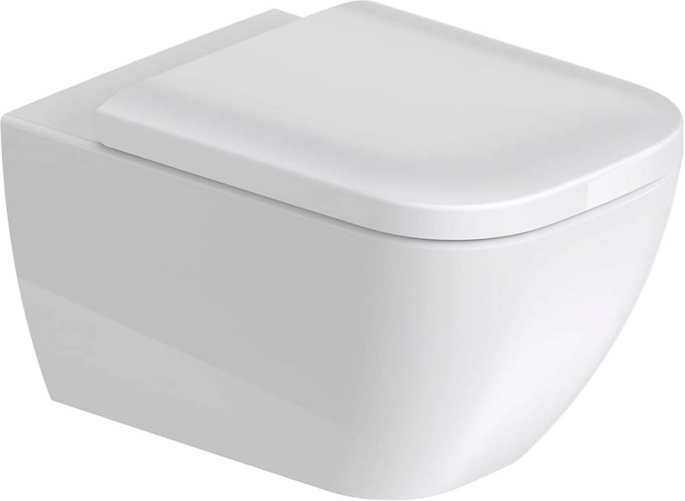 Унитаз подвесной Duravit Happy D.2 2222090000 64590000 с микролифтом, безободковый, белый