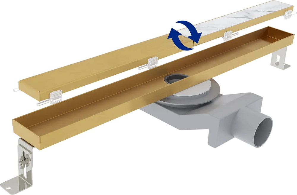 Душевой трап (лоток) Plumberia Selection PSL Linear 60 см, золото брашированное