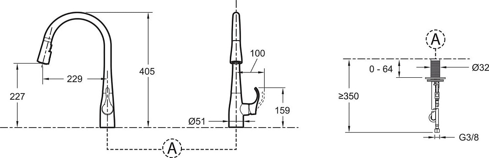 Смеситель для кухни Jacob Delafon Simplice 596D-CP