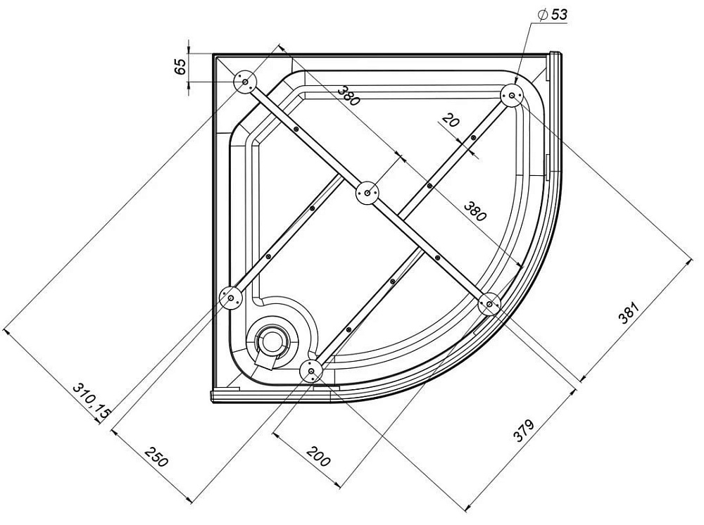 Поддон для душа AM.PM X-Joy W88T-205-080W 80x80