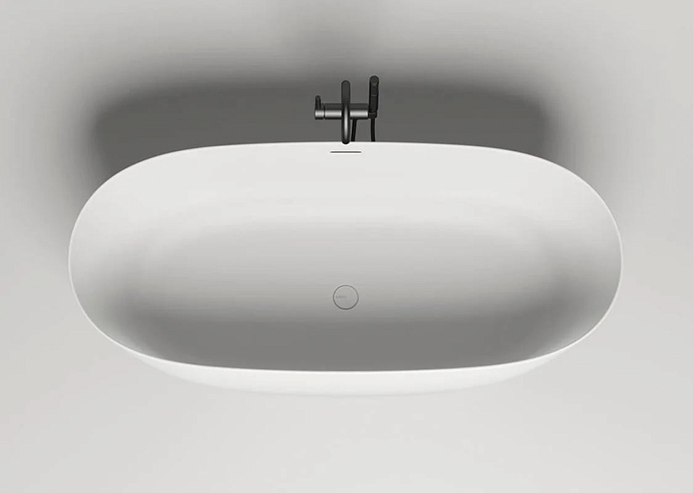 Ванна из искусственного камня Salini Alda S-Sense 180x90 см, отдельностоящая, белая, овальная, со сл