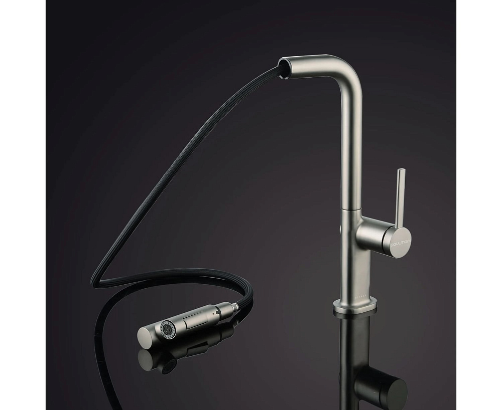 Смеситель для кухни Paulmark Neo Ne214419-BS, брашированная сталь