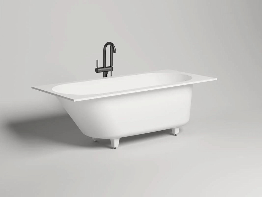 Ванна из искусственного камня Salini Ornella Kit S-Stone 160x70 см, встраиваемая, матовая белая, на 
