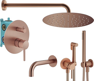 Комплект для ванной Plumberia Selection Ixo KITZXO19RS60 С ВНУТРЕННЕЙ ЧАСТЬЮ, медь брашированная