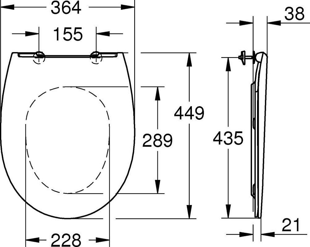 Крышка-сиденье Grohe Bau Ceramic Bau Ceramic 39898000 с микролифтом, тонкое