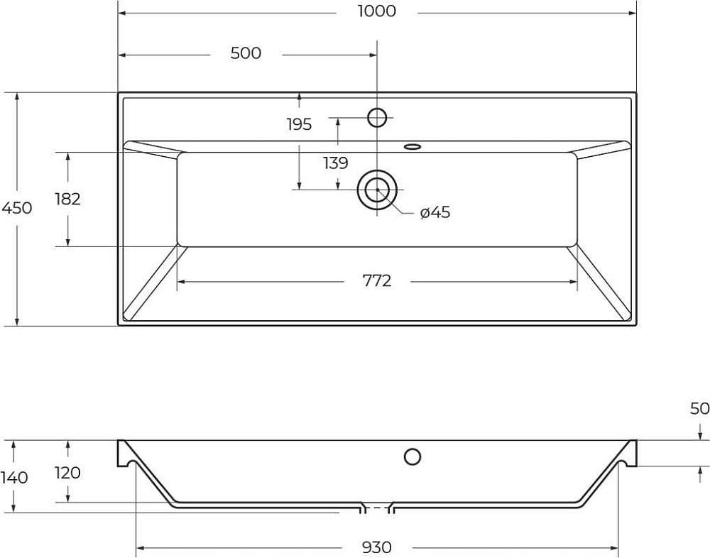 Мебельная раковина BelBagno BB1000/450-LV-ART-AST-NERO черная матовая