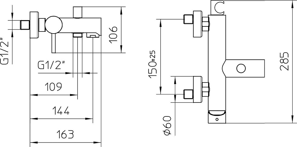Смеситель для ванны с душем Bossini OKI Z005101.030