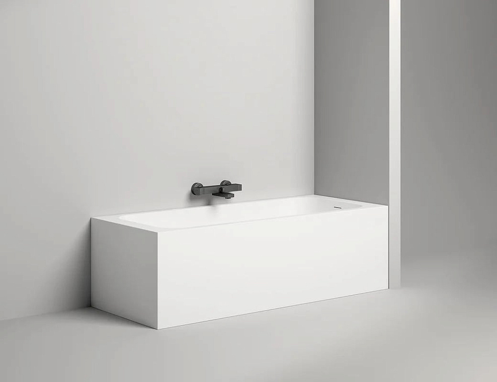 Ванна из искусственного камня Salini Orlanda Kit S-Sense 170x80 см, встраиваемая, белая, на ножках, 