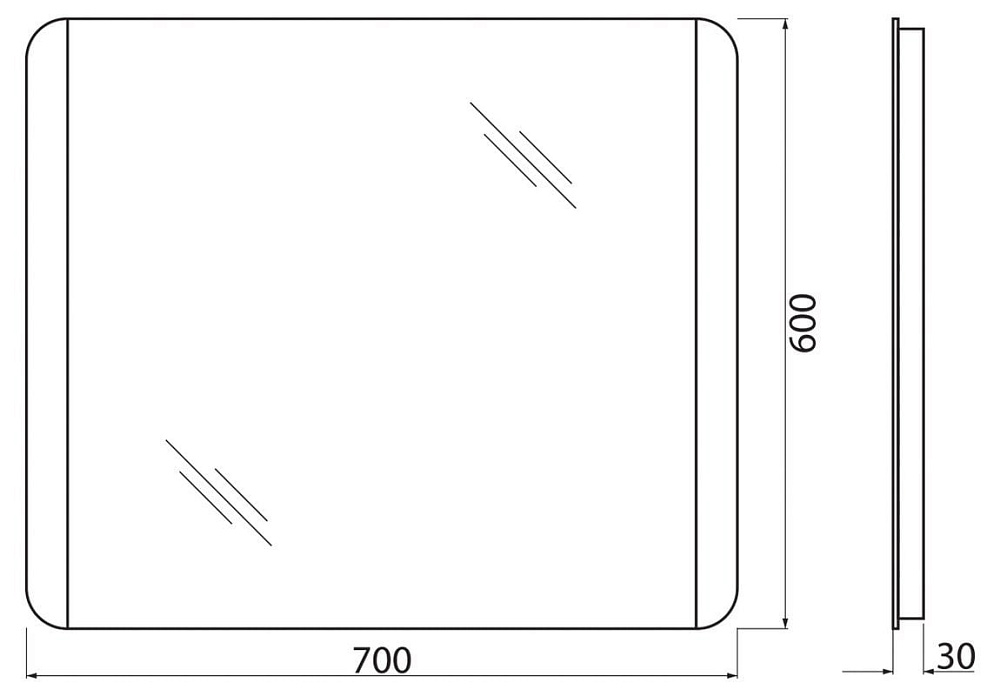 Зеркало BelBagno 70 SPC-CEZ-700-600-LED-BTN