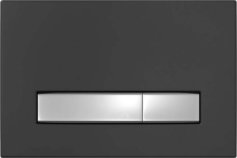Кнопка смыва Berges Atom Line 049231 матовая черная SoftTouch/хром глянец