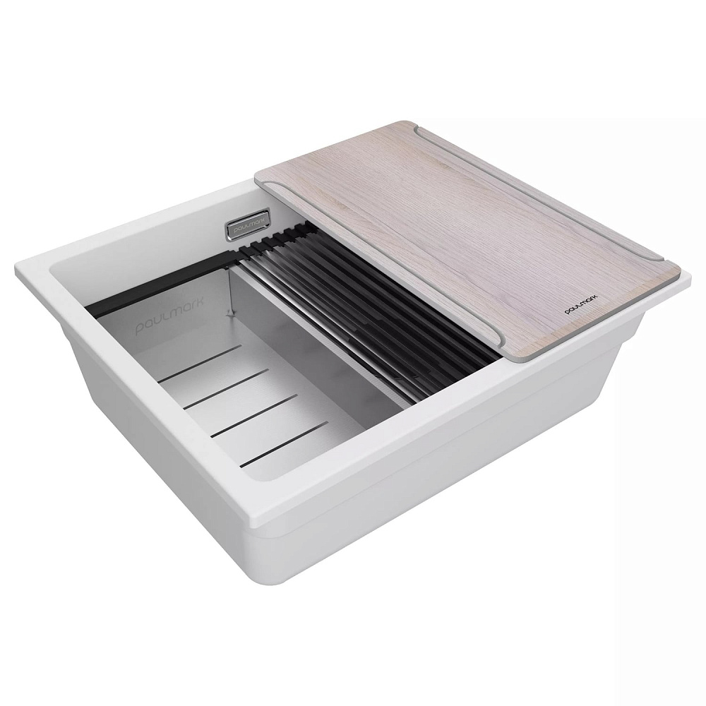 Мойка кухонная Paulmark Lumi-Multi Sink 55 Uni LU-MULTI 55-WH белый матовый 