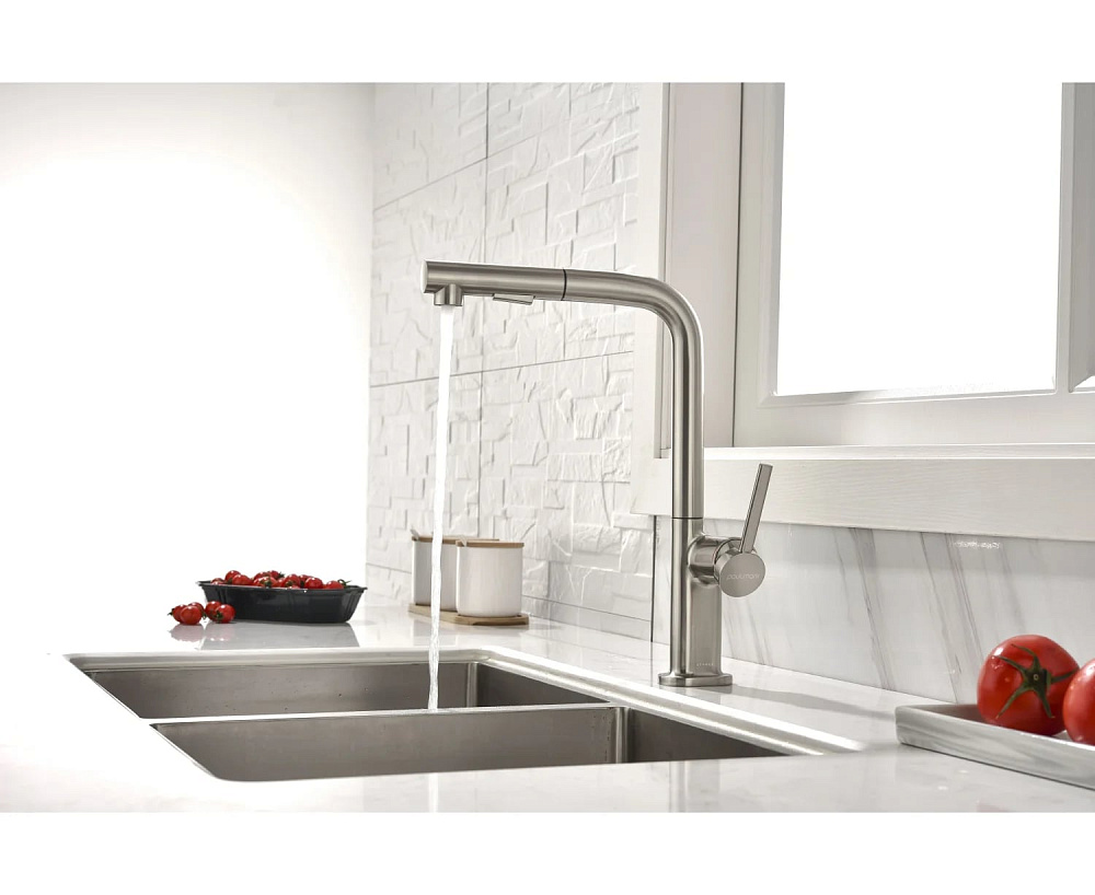 Смеситель для кухни Paulmark Neo Ne214419-BS, брашированная сталь