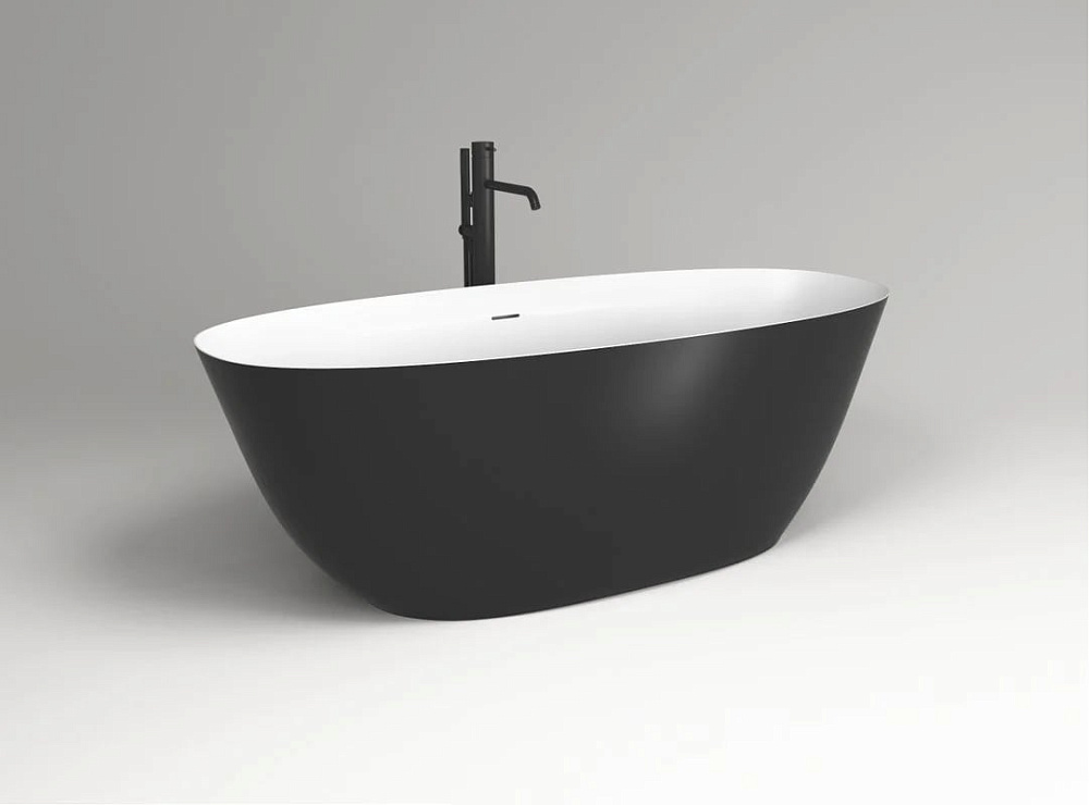 Ванна из искусственного камня Plumberia Selection Veloma 170x75 см, отдельностоящая, биколор матовый
