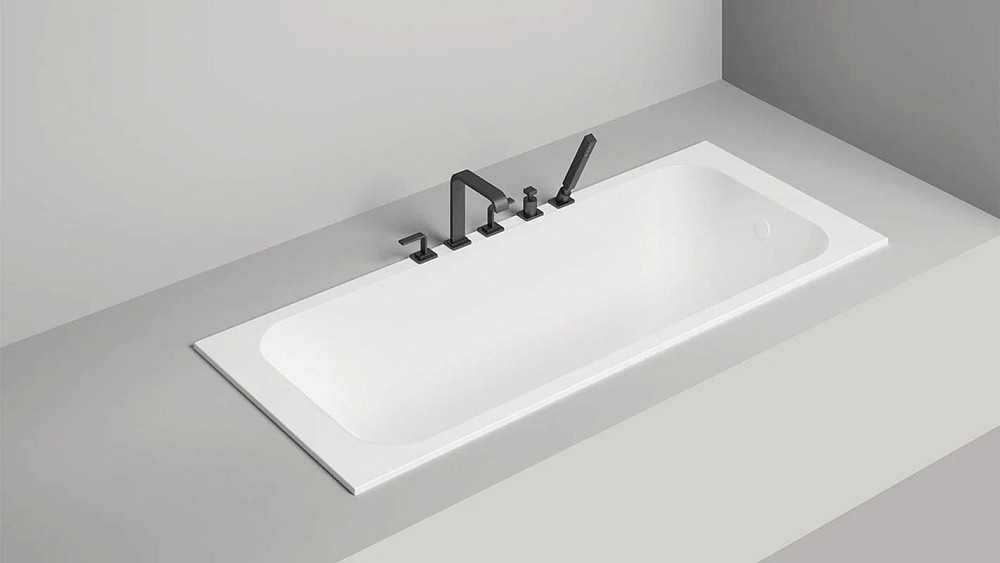 Ванна из искусственного камня Salini Orlanda S-Sense 170x75 см, встраиваемая, белая, на ножках