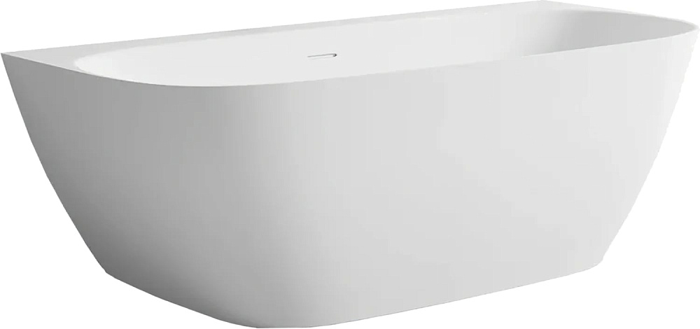 Ванна из искусственного камня Salini Sofia Wall 180x85 см, пристенная, матовая белая, со сливом-пере
