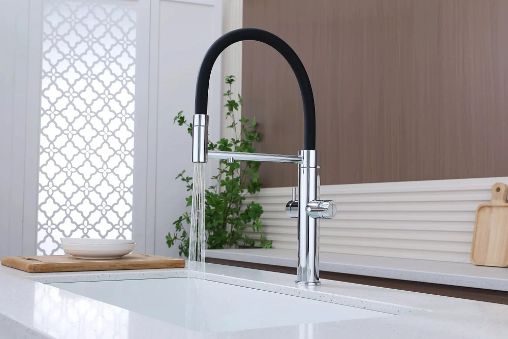 Смеситель для кухни Paulmark Nexus Ne213999-CR с гибким изливом, хром