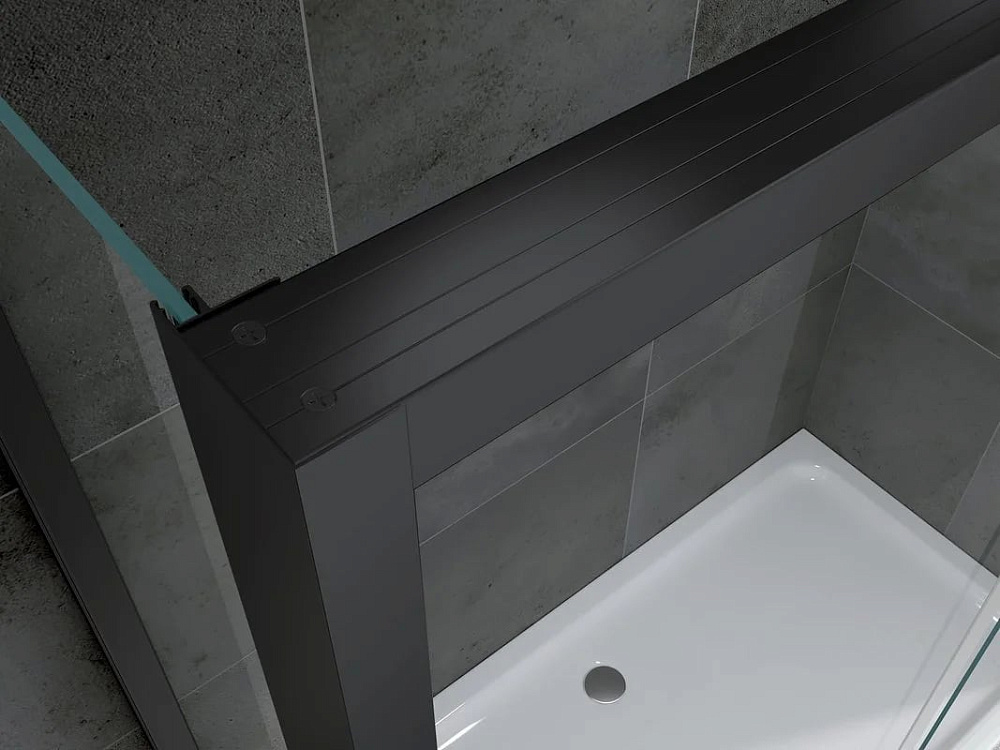 Душевой уголок Abber Komfort AG93160B-S102B 160х100 см, профиль матовый черный, стекло прозрачное