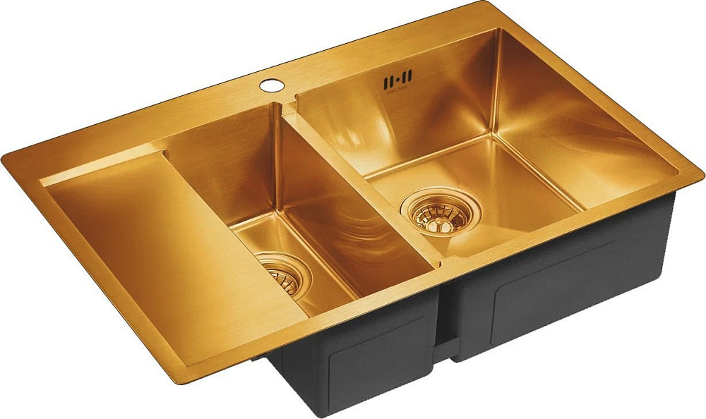 Мойка кухонная Paulmark Kroner PM227851-BGR брашированное золото R