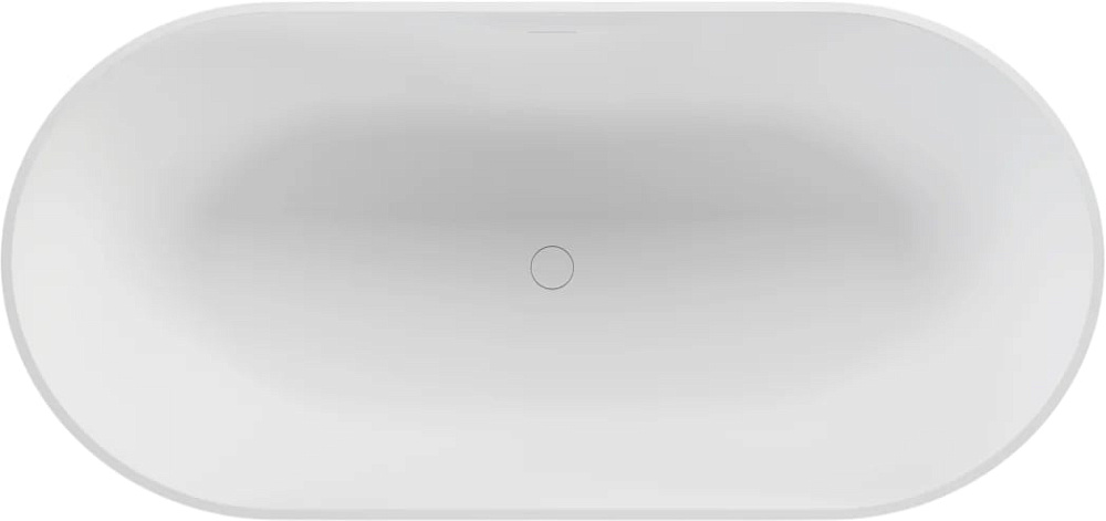 Ванна из искусственного камня Vincea VBT-4S04MW 170x80 см, отдельностоящая, матовая белая, овальная,