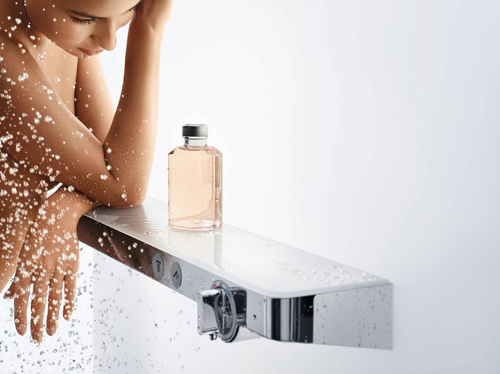 Термостатический смеситель Hansgrohe ShowerTablet Select 13184400 для душа, белый - хром