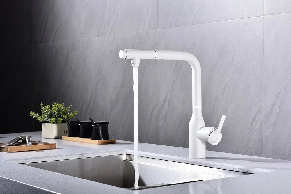 Смеситель для кухни Paulmark Viper Vi213105-WH матовый белый