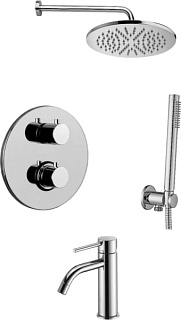 Комплект для ванной Paffoni Light KITLIQ018CR071KING С ВНУТРЕННЕЙ ЧАСТЬЮ, верхний душ 30 см, с термо