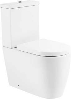 Унитаз-компакт напольный BelBagno Marino BB105CPR BB105SC с микролифтом, безободковый, глянцевый бел