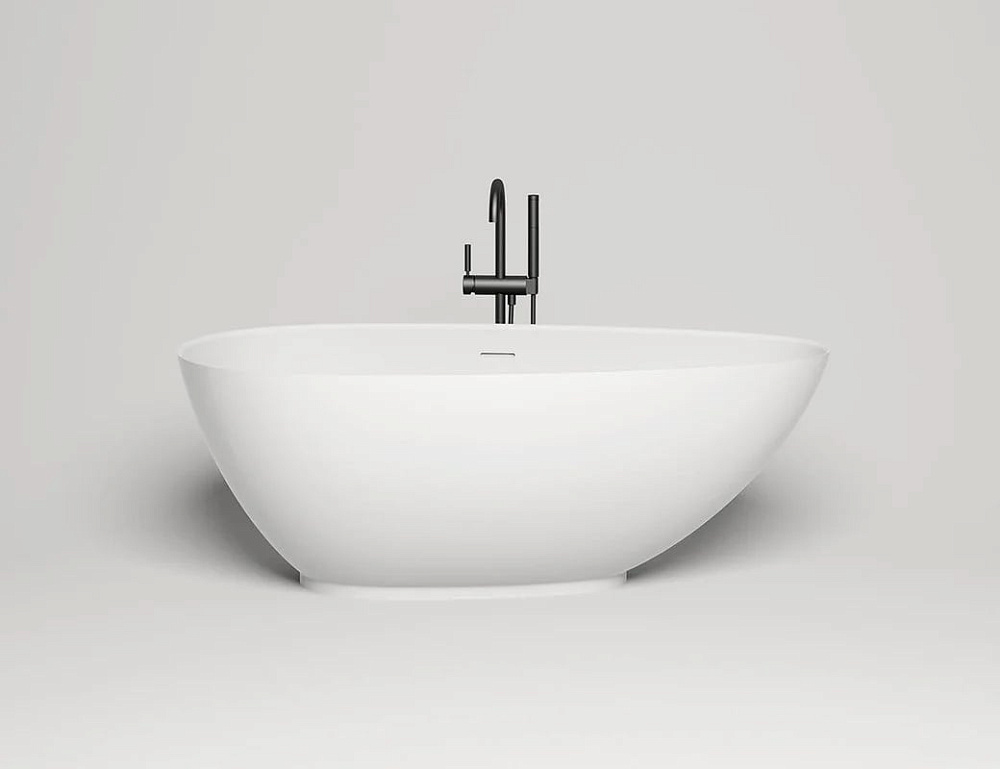 Ванна из искусственного камня Salini Paola S-Stone 160x75 см, отдельностоящая, матовая белая, овальн