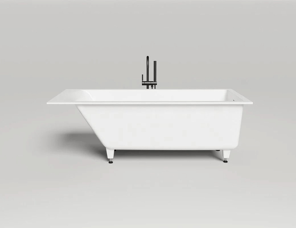 Ванна из искусственного камня Salini Cascata Kit S-Sense 170x75 см, встраиваемая, матовая белая, на 