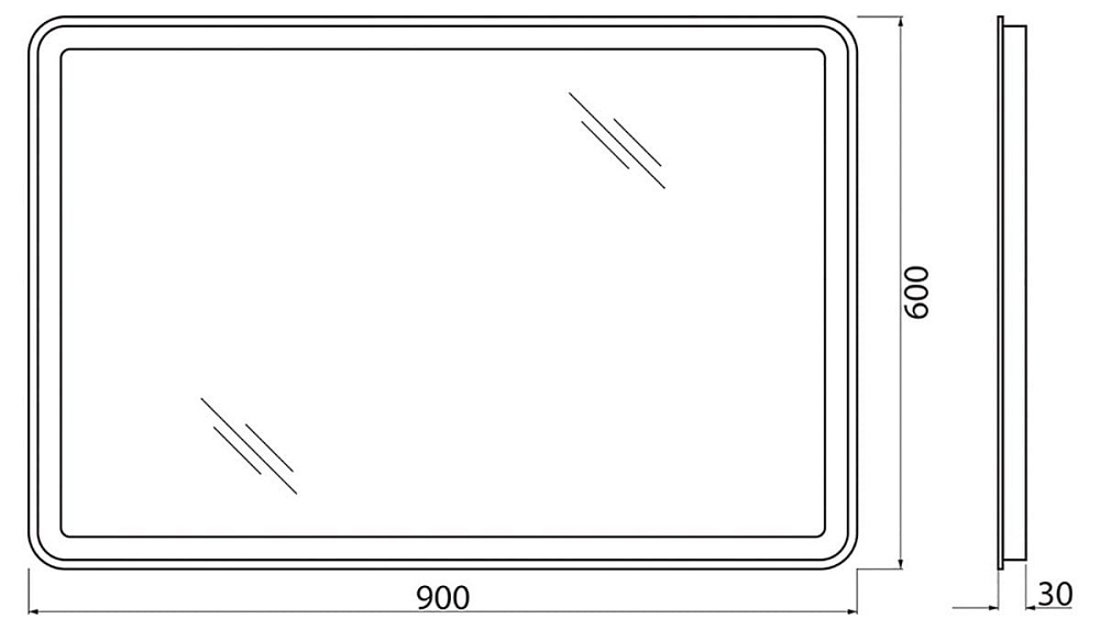 Зеркало BelBagno SPC-MAR-900-600-LED-BTN