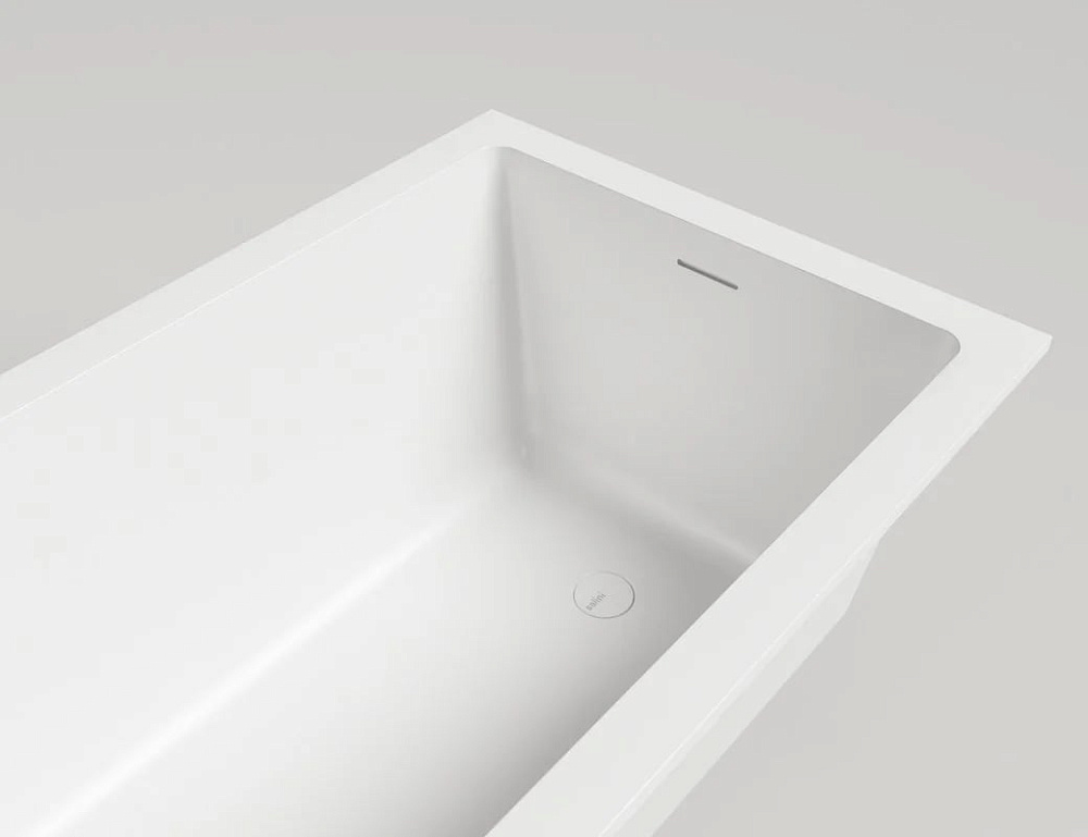 Ванна из искусственного камня Salini Cascata Kit S-Sense 170x70 см, встраиваемая, белая, на ножках, 