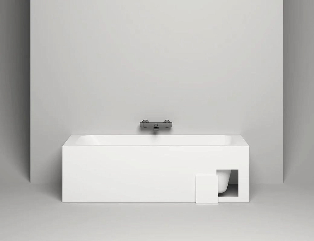 Ванна из искусственного камня Salini Orlanda Kit S-Sense 170x80 см, встраиваемая, белая, на ножках, 