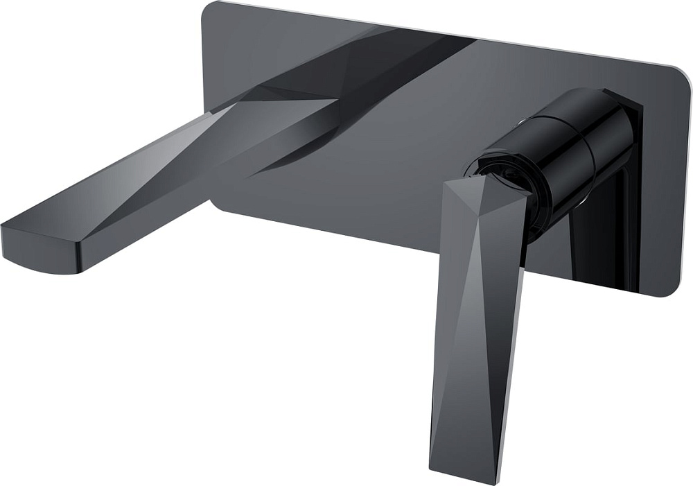 Смеситель для раковины Boheme Venturo 375-SGM С ВНУТРЕННЕЙ ЧАСТЬЮ, shine gun metal