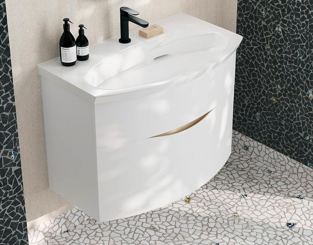 Тумба под раковину без столешницы KERAMA MARAZZI Riva 80 подвесная, белая матовая