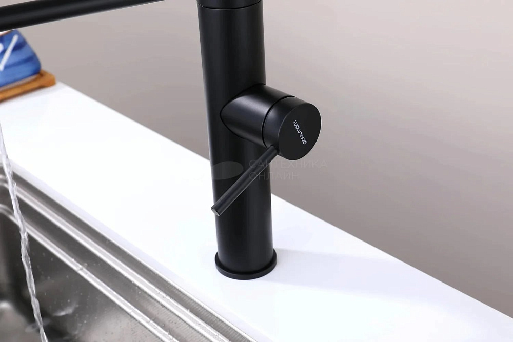 Смеситель для кухни Paulmark Ganymede Ga213199-AN с гибким изливом, антрацит