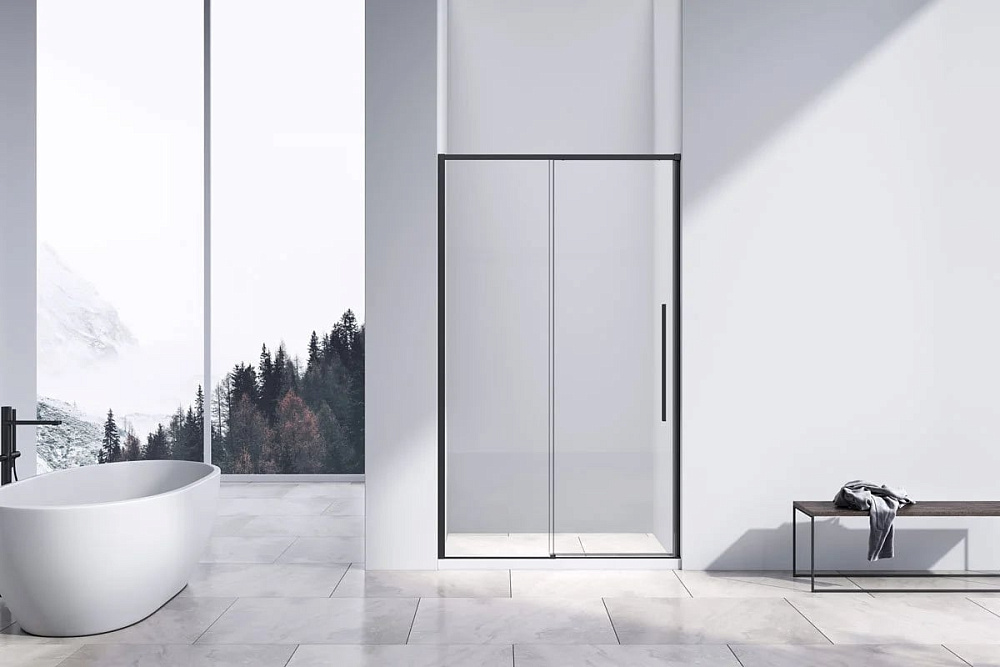 Душевая дверь в нишу Vincea Slim-N VDS-4SN130CLB 130 см, профиль черный