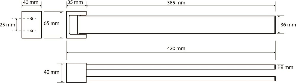 Полотенцедержатель Bemeta Gamma 145804102 двойной