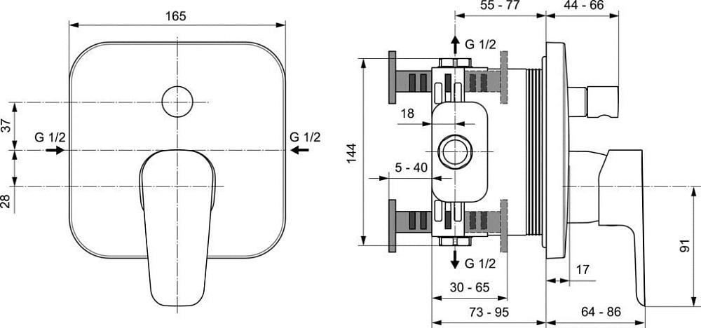 Встраиваемый смеситель Ideal Standard Ceraplan III A6115AA