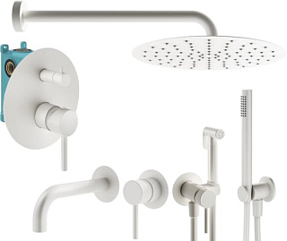 Комплект для ванной Plumberia Selection Ixo KITZXO18BO210 С ВНУТРЕННЕЙ ЧАСТЬЮ, белый матовый