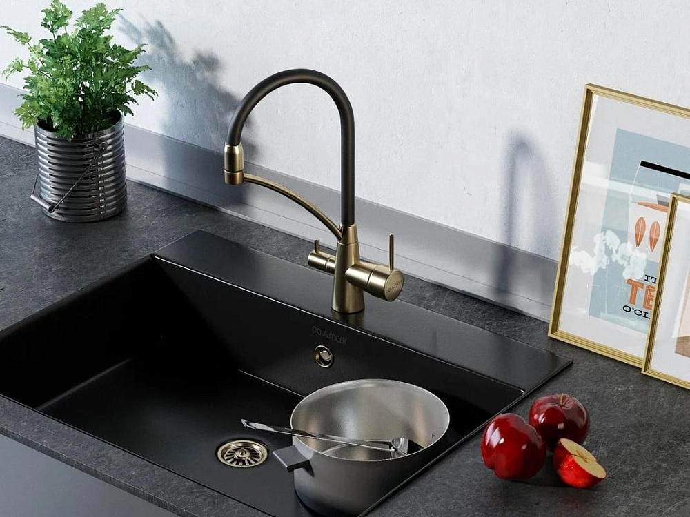 Смеситель для кухни Paulmark Siegen Si213111-BR с гибким изливом