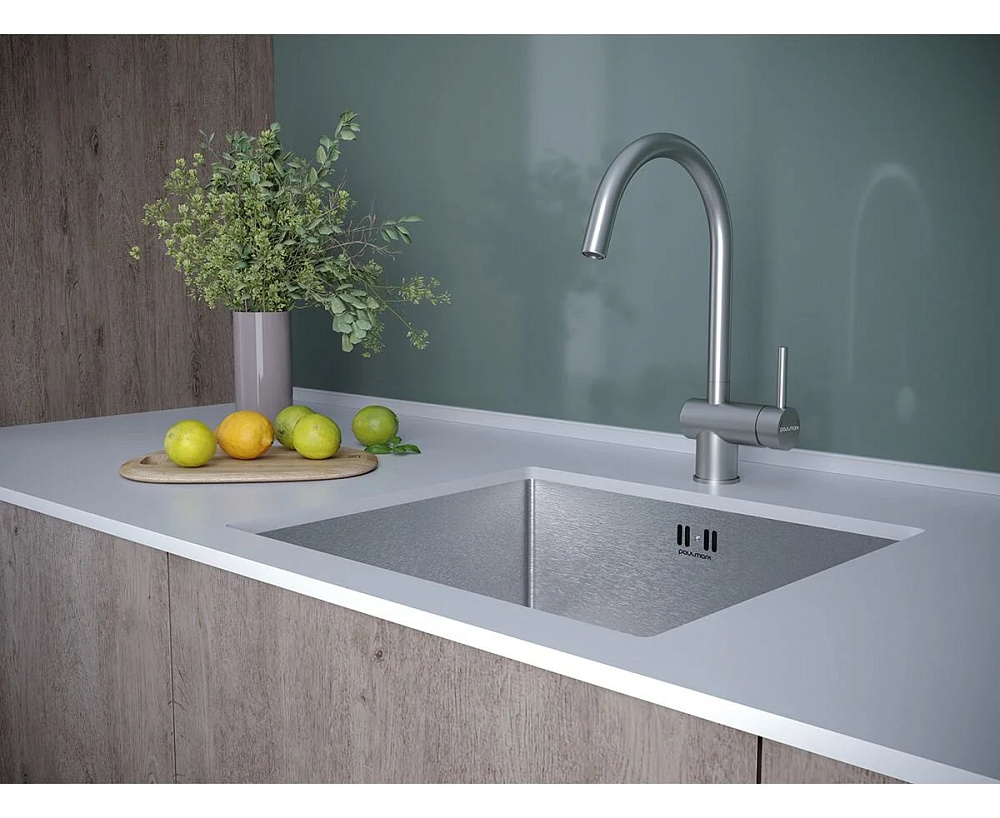 Смеситель для кухни Paulmark BendBe212066-BS, брашированная сталь