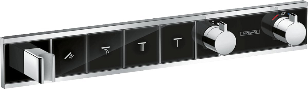 Термостатический смеситель встраиваемый Hansgrohe RainSelect 15357600, для душа, шлифованный черный 