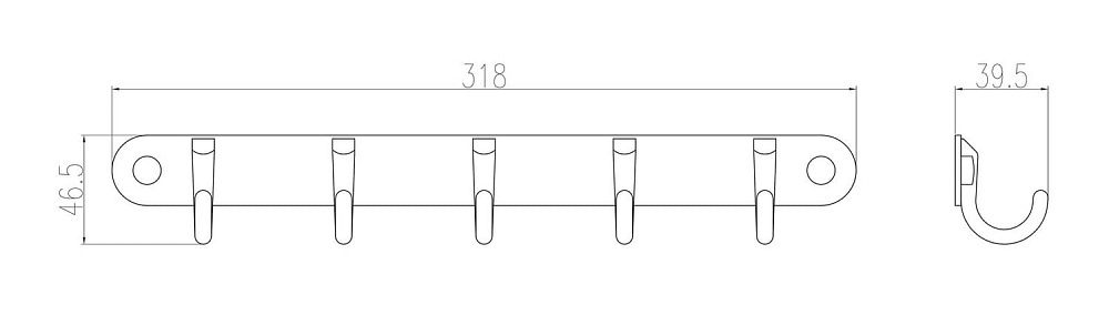 Крючок Wonzon & Woghand WW-9384-5 хром