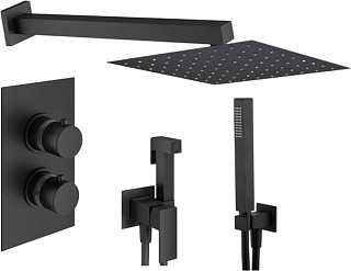 Комплект для ванной Plumberia Selection Tag KITZTGT18QNO С ВНУТРЕННЕЙ ЧАСТЬЮ, черный матовый