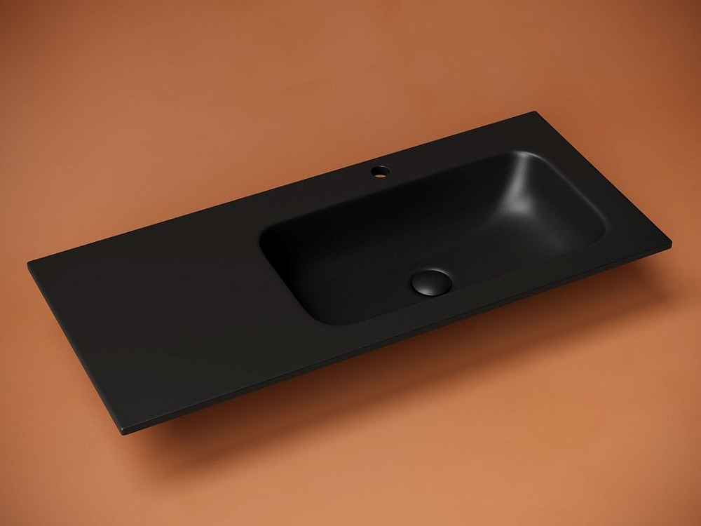 Мебельная раковина Ceramicanova Grace прямоугольная черная матовая 101 см CN7015MB