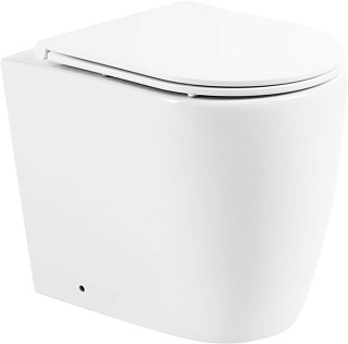 Унитаз приставной напольный BelBagno Marino BB105CBR сиденье BB870SC с микролифтом, безободковый, гл