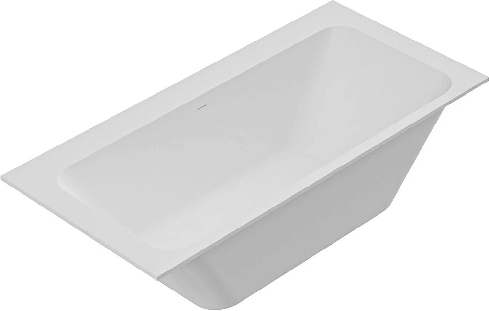 Ванна из искусственного камня Cezares Slider Solid Surface 170x80 см, встраиваемая, матовая белая, с
